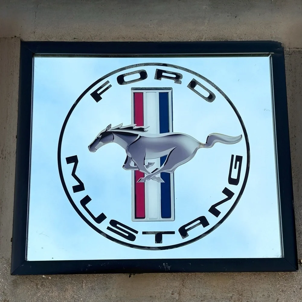 Vintage ford mustang mirror wall hanging home decor car automotive sign